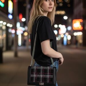 🌺NWT🌺 INC International Concepts Plaid Shoulder Bag with Chain Strap